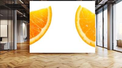 Ripe wedge of orange isolated on white background. Generative AI. Wall mural