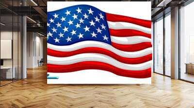 american flag with statue of liberty for us independence day. AI generated Wall mural