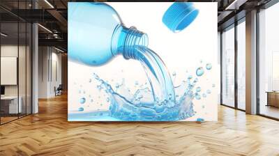 bottle of water isolated on white Wall mural