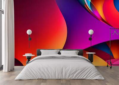 Colorful abstract waving wallpaper background Wall mural