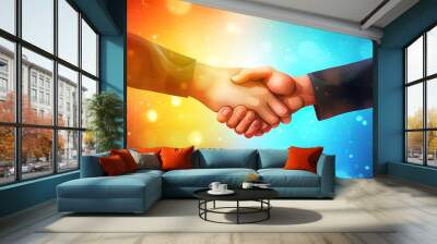 handshake between two businessmen Wall mural