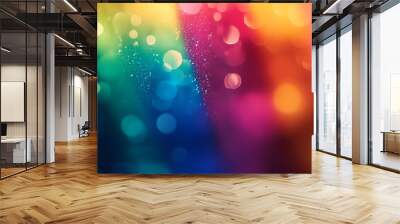 A colorful, blurred backdrop with a rainbow. It's a message of love and acceptance for everyone. Wall mural