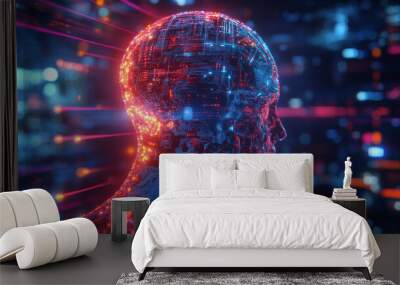 AI (Artificial Intelligence) concept focusing on deep learning and graphical user interface (GUI).



 Wall mural