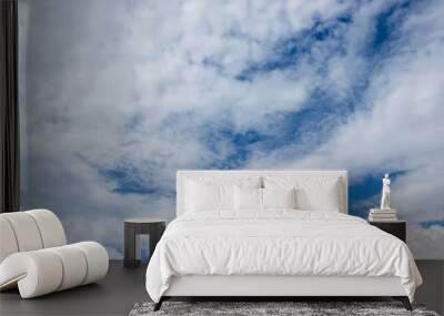 blue sky with white clouds Wall mural