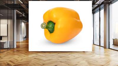 Fresh yellow bell pepper on white background Wall mural