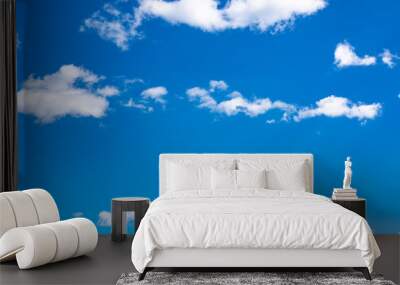 Blue sky with white clouds Wall mural