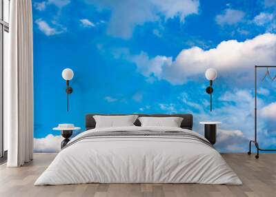 Blue sky with white clouds Wall mural