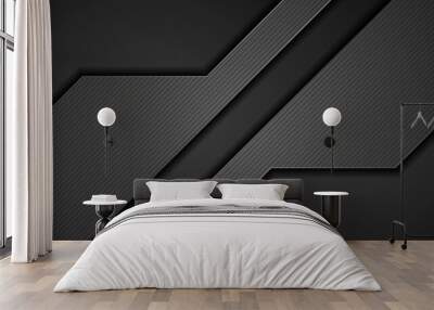 Abstract black concept tech banner design Wall mural