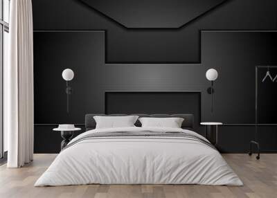 Abstract black technology futuristic background Wall mural