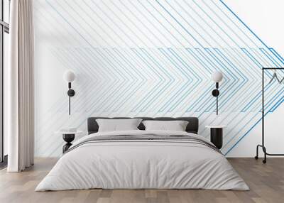 Abstract blue linear arrows geometric tech background. Vector design Wall mural