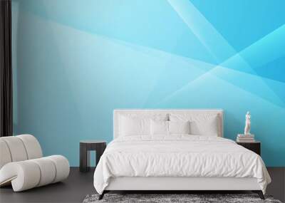 Abstract blue tech shiny low poly banner design Wall mural