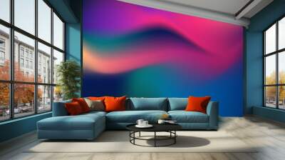 Abstract colorful liquid waves futuristic background. Vector smooth design Wall mural