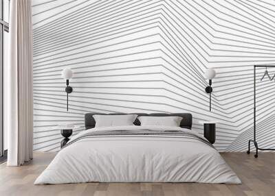 Abstract grey 3d lines refraction vector background Wall mural