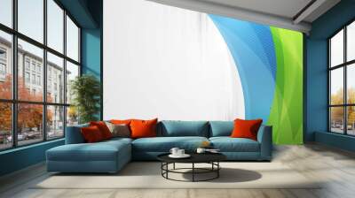 Abstract vibrant tech waves background Wall mural