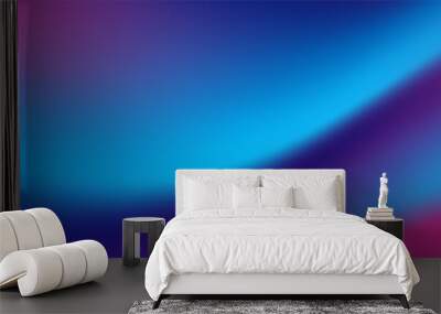 Blue purple neon smooth liquid waves abstract background. Vector banner design Wall mural