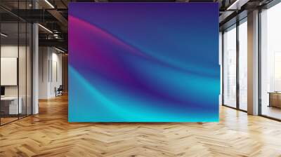 Blue purple neon smooth liquid waves abstract background Wall mural