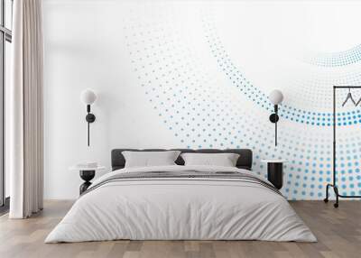 Bright blue minimal dotted lines abstract background Wall mural