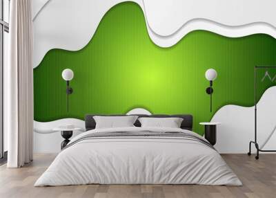 Bright green wavy corporate abstract background Wall mural