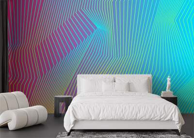 colorful curved lines pattern design Wall mural