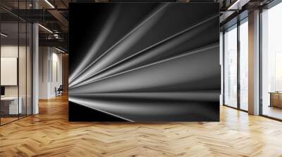 Dark abstract grey smooth waves background Wall mural