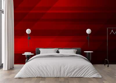 Dark red abstract geometric minimal banner. Technology vector background Wall mural