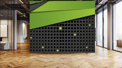 Green and black abstract corporate banner design Wall mural