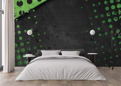 Green and black contrast corporate abstract background. Vector banner design Wall mural