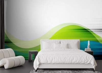 Green and blue abstract grunge wavy background Wall mural