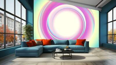 Holographic pastel abstract circle logo design Wall mural