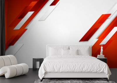 Red and white shiny hi-tech motion background Wall mural