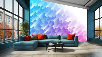 Tech geometric blue purple minimal abstract background Wall mural