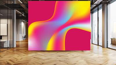 Trendy holographic liquid waves abstract background Wall mural