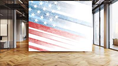 USA colors, stars and stripes abstract grunge design. Independence Day modern vector background. Corporate concept american flag Wall mural