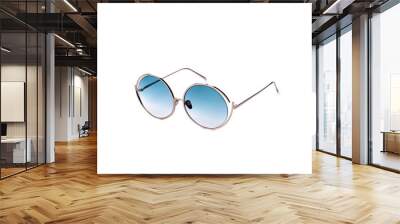 sunglasses with blue lenses isolated on white background Wall mural