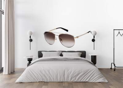 Sunglasses with gray glasses on an isolated white background Wall mural