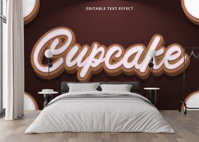 Cupcake text style editable text effect Wall mural