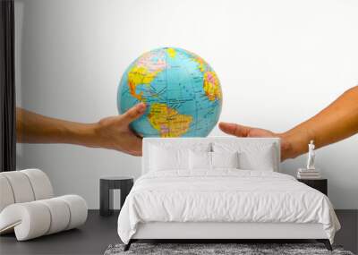 holding globe Wall mural