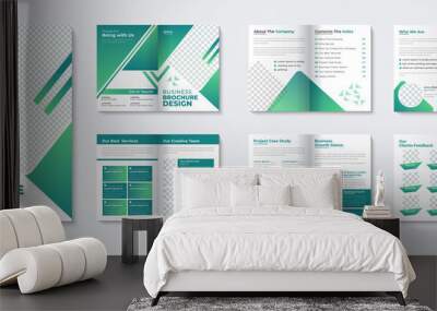 Business brochure template layout and leaflet company profile cover page design with catalogue  Wall mural