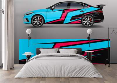 abstract stripe for racing car wrap, sticker, and decal design vector. Wall mural