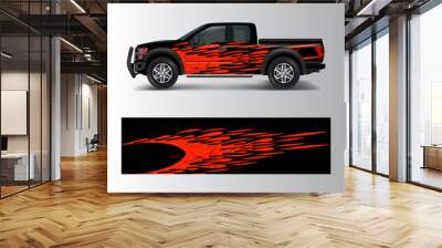 custom livery race rally offroad car vehicle sticker and tinting. Car wrap decal design vector Wall mural