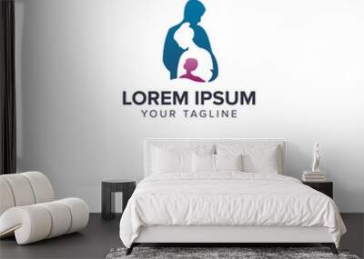 family care logo. relationship people logo design concept Wall mural