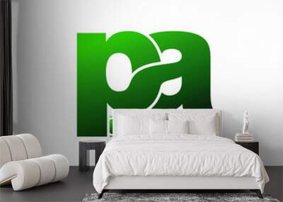 Letter PA simple logo icon design vector Wall mural