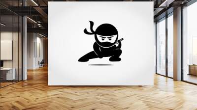 silhouette icon ninja design Wall mural