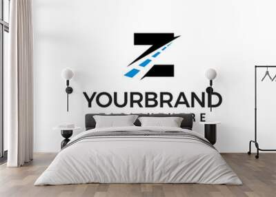 Z letter road way logo creative design template Wall mural