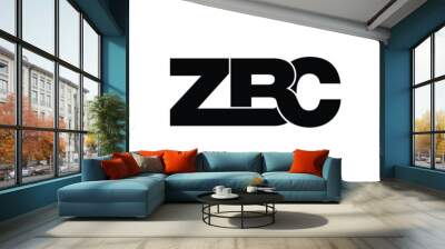 ZBC letter monogram logo design vector Wall mural