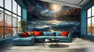 In the beginning God created the heaven Wall mural