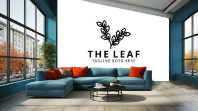 Creative Luxury green leaf nature green sign logo design logo template Wall mural