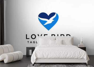 Creative luxury modern bird with heart sign logo template vector icon Wall mural