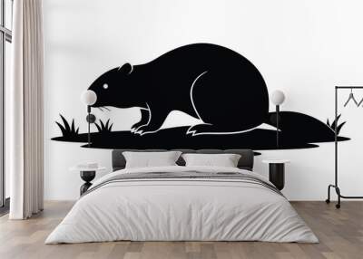 Beaver Burrowing Vector I.eps Wall mural