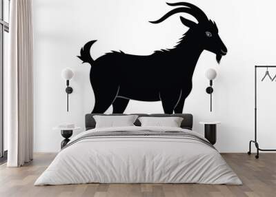 black goat silhouette  white background I.eps Wall mural